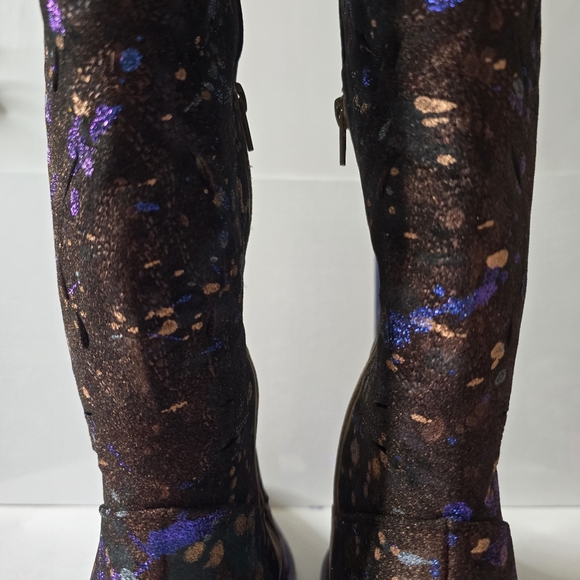 HANDCRAFTED Upcycled Size 9.5 Cowgirl Boots HANDPAINTED Peekaboo Cutouts Boots - Picture 11 of 17